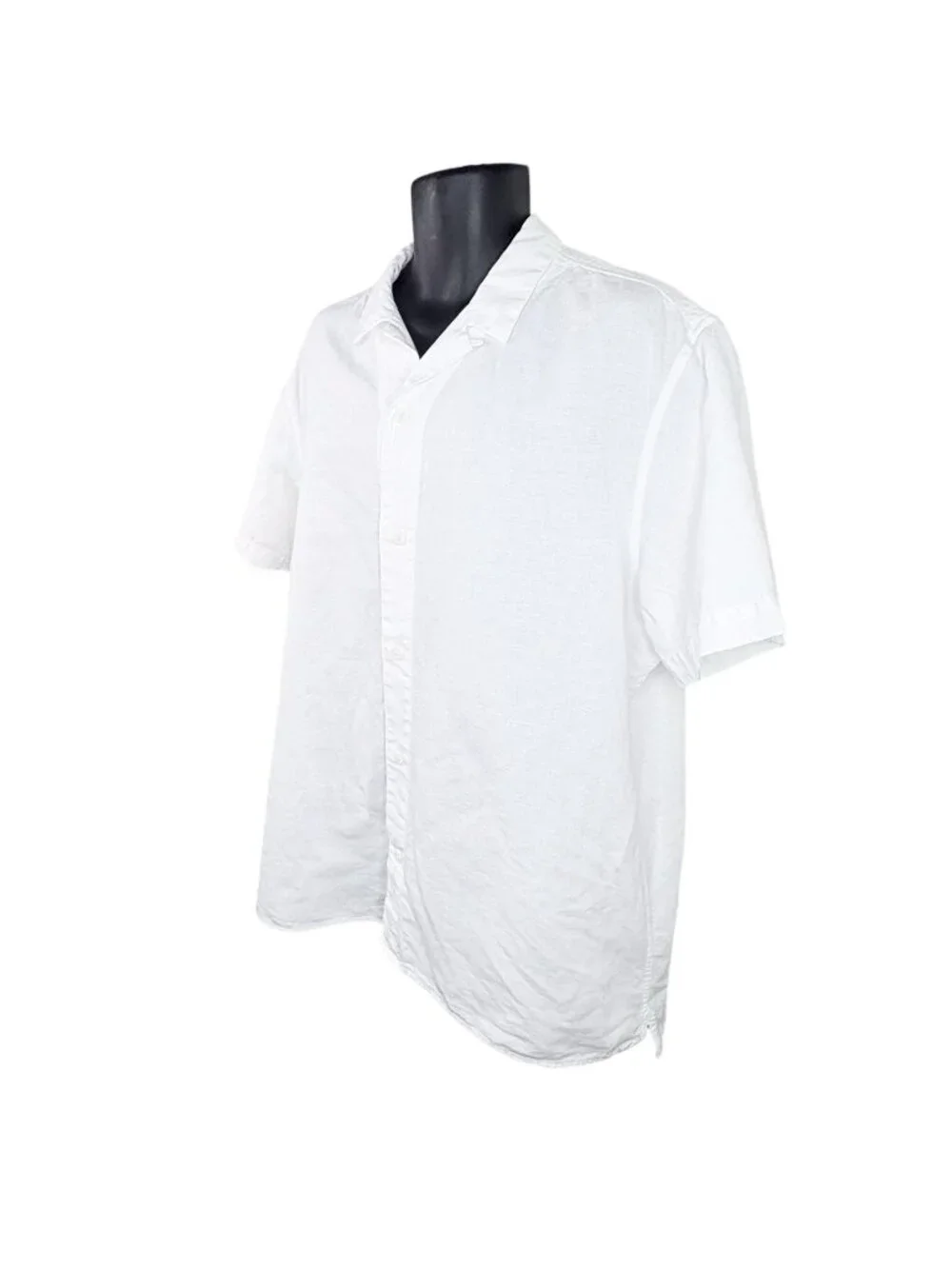 Linen-Blend White Banana Republic Button Down Cuba SS Shirt White Men’s XL TALL